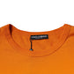 Orange Logo Cotton Crew Neck T-shirt