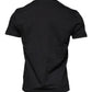 Black Cotton Crew Neck Short Sleeves T-shirt