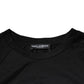 Black Logo Print Cotton Crew Neck T-shirt