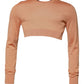 Beige Wool Crewneck Pullover Cropped Sweater