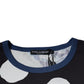 Black White Printed Cotton Crew Neck T-shirt