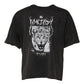 Gray Leopard Print Cotton Crew Neck T-shirt