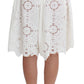 Elegant Floral Ricamo Silk Skirt
