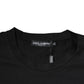 Black DG Logo Print Cotton Crew Neck T-shirt