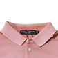 Pink Crown Collared Short Sleeve Polo T-shirt