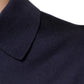 Blue Silk Collared Short Sleeves Polo T-shirt