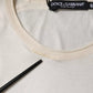 Off White Silk Crew Neck Short Sleeve T-shirt