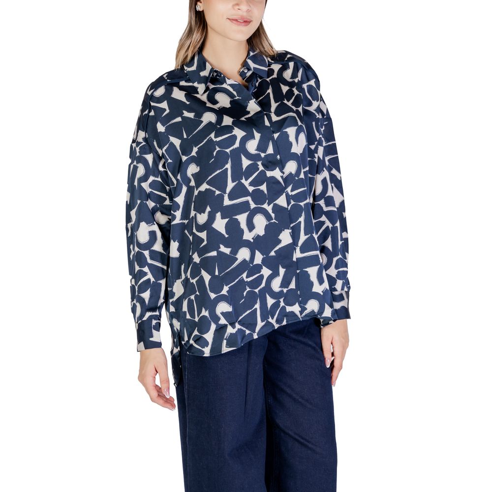 Blue Polyester Blouse