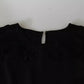 Black Floral Embroidered Blouse Silk Top