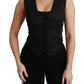 Black Lace Waistcoat Slim Vest Silk Top