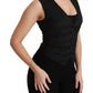 Black Lace Waistcoat Slim Vest Silk Top