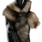 Brown Fox Tail Fur Shawl Neck Wrap Cover Collar Scarf