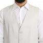 Off-White Cotton Silk Formal Coat Vest