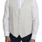 Off-White Cotton Silk Formal Coat Vest