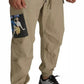 Beige Pin Up Print Cargo Pants