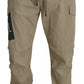 Beige Pin Up Print Cargo Pants