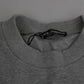Gray Crown King Print Cotton Pullover Sweater