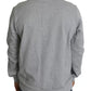 Gray Crown King Print Cotton Pullover Sweater