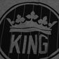 Gray Crown King Print Cotton Pullover Sweater