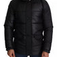 Black Hooded Polyester Men Coat Puffer Jacket