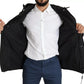 Black Hooded Polyester Men Coat Puffer Jacket