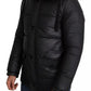 Black Hooded Polyester Men Coat Puffer Jacket