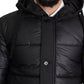 Black Hooded Polyester Men Coat Puffer Jacket