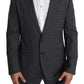Gray Wool Men Formal 2 Piece MARTINI Suit