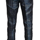 Blue Silver Shiny 2 Piece Slim GOLD Suit