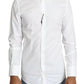 White Cotton Formal Dress Top GOLD Shirt