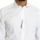 White Cotton Formal Dress Top GOLD Shirt