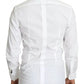 White Cotton Formal Dress Top GOLD Shirt