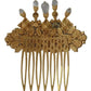 Gold Brass Clear Crystal Hair Stick Accessory Comb