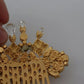 Gold Brass Clear Crystal Hair Stick Accessory Comb