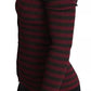 Black Red Striped Womens Cardigan Sweater