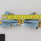 Light Blue Banana Print Silk Men Neck Bow Tie