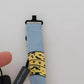 Light Blue Banana Print Silk Men Neck Bow Tie
