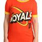 Orange Royals Print Round Neck T-shirt