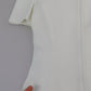 White Viscose Stretch Short Sleeves Blouse Top