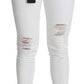 White Cotton Distressed Pretty Fit Denim Jeans