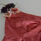 Pink Draped Midi Flower Applique Dress