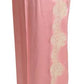 Pink Lace Trimmed Silk Satin Wide Legs Pants
