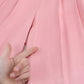 Pink Lace Trimmed Silk Satin Wide Legs Pants