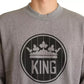 Gray Crown King Cotton Pullover Sweater