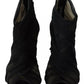 Black Tulle Ankle Boots Stiletto Heels Shoes