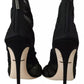 Black Tulle Ankle Boots Stiletto Heels Shoes