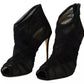 Black Tulle Ankle Boots Stiletto Heels Shoes