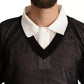 Black White Shirt One Piece Pullover Sweater