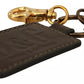 Green Leather D&G Logo Metal Ring Hook Keyring Keychain