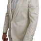Beige Wool Crème 3 Piece SICILIA Shawl Suit